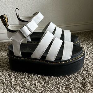 Dr. Martens white Blaire platform sandals